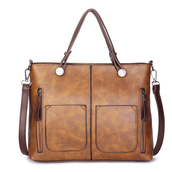 Women Top-Handle Bags, Leather Tote Bags Vintage Shoulder Bag Satchel ...