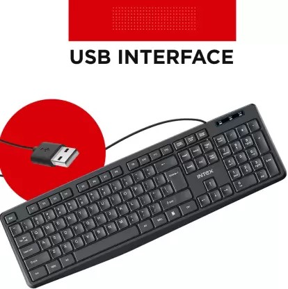 Intex Corona S Wired USB Multi-device Keyboard  (Black)