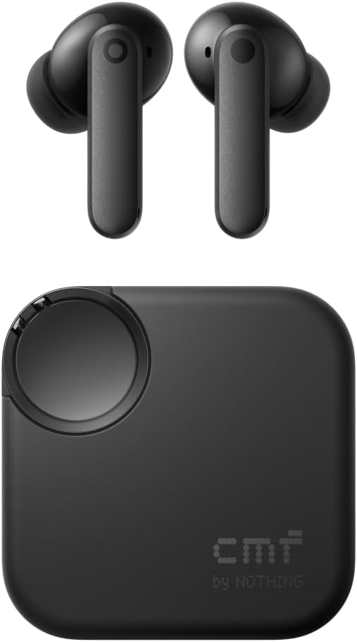 CMF Buds 2 Wireless Earbuds, Bluetooth Headphones with 48dB Hybrid ANC, Ultra Bass Technology Active Noise Cancellation Earphones, 55 Hours Playtime, 6HD Mics, ChatGPT Integration Dark Grey