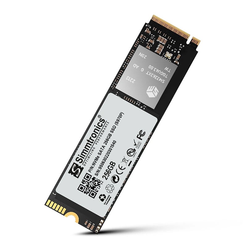 Simmtronics 128GB/ 256GB/ 500GB NVMe NAND SSD(S970P) M.2 NVMe Solid State Drive, with 1900MB/s Read Speed, PCIe Gen 3.0, Next Level Performance, Ultra Low Power Consumption, Thermal Management and Sil