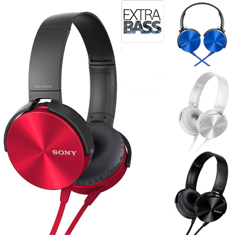 Sony MDR-XB450AP Wired Extra Bass On-Ear Headphones with Tangle Free Cable, 3.5mm Jack,